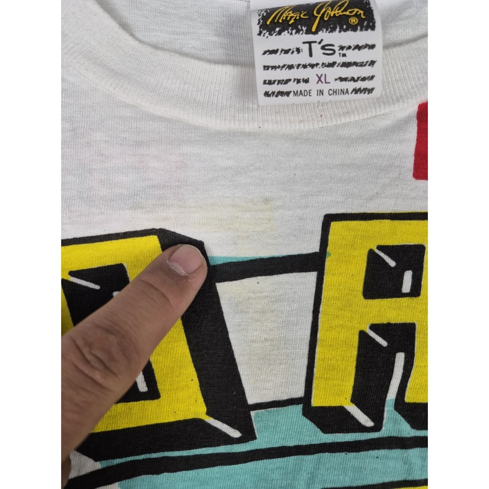 Vntg Chicago Bulls 1993 Champions Magic Johnson Ts T-shirt Size XL Single Stich - Picture 6 of 10